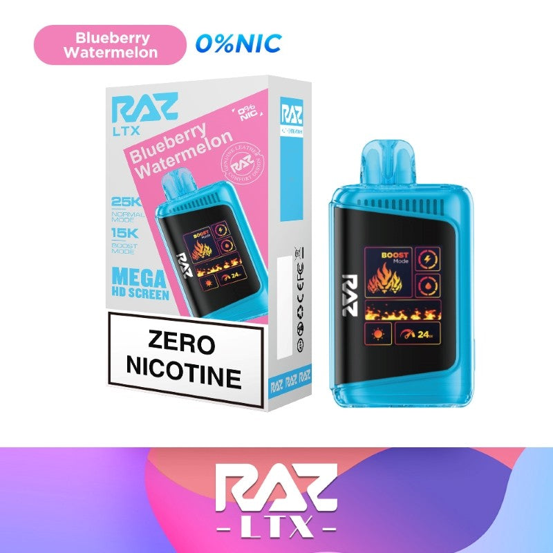 RAZ LTX 25000 PUFFS ZERO NICOTINE DISPOSABLE VAPE (BOX OF 5)