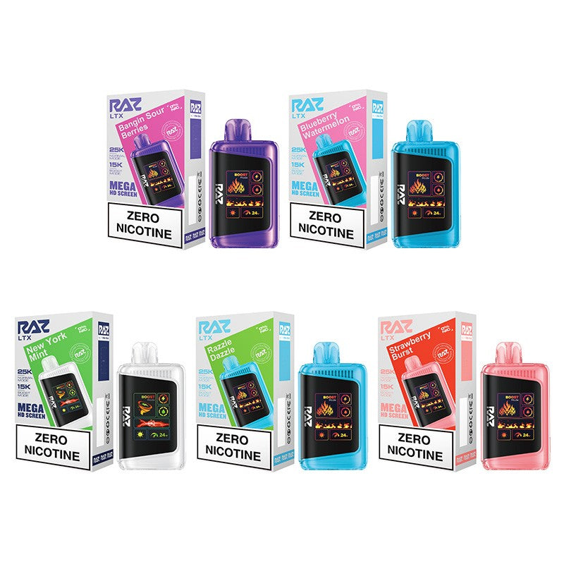 RAZ LTX 25000 PUFFS ZERO NICOTINE DISPOSABLE VAPE (BOX OF 5)