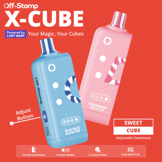 OFF-STAMP SWEET CUBE 25K PUFFS DISPOSABLE POD (BOX OF 5) OFF-STAMP SWEET CUBE 25K PUFFS DISPOSABLE POD (BOX OF 5)