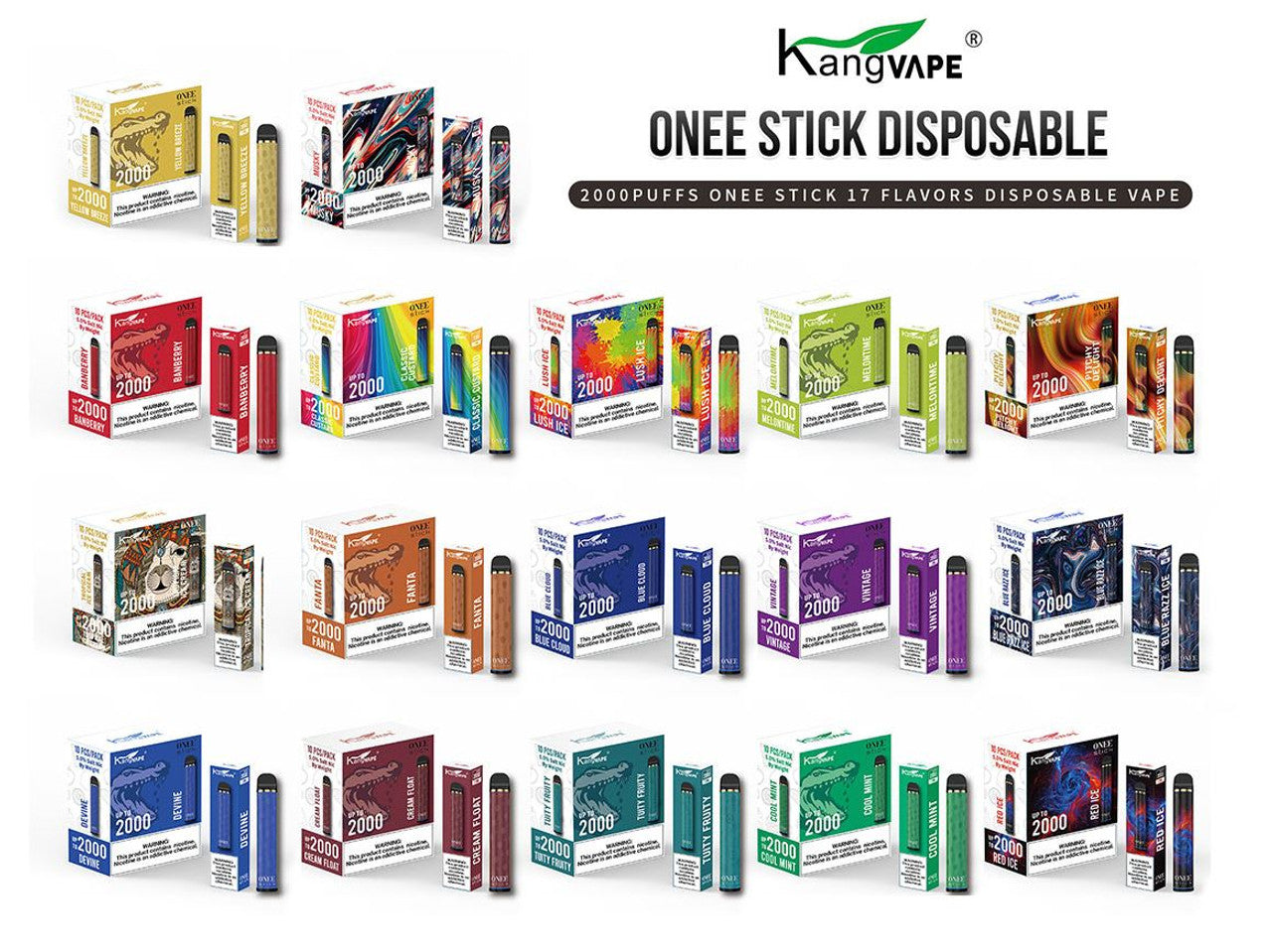Kangvape 2000 Puffs Onee Stick Disposable Vape (Box of 10) Kangvape 2000 Puffs Onee Stick Disposable Vape (Box of 10)